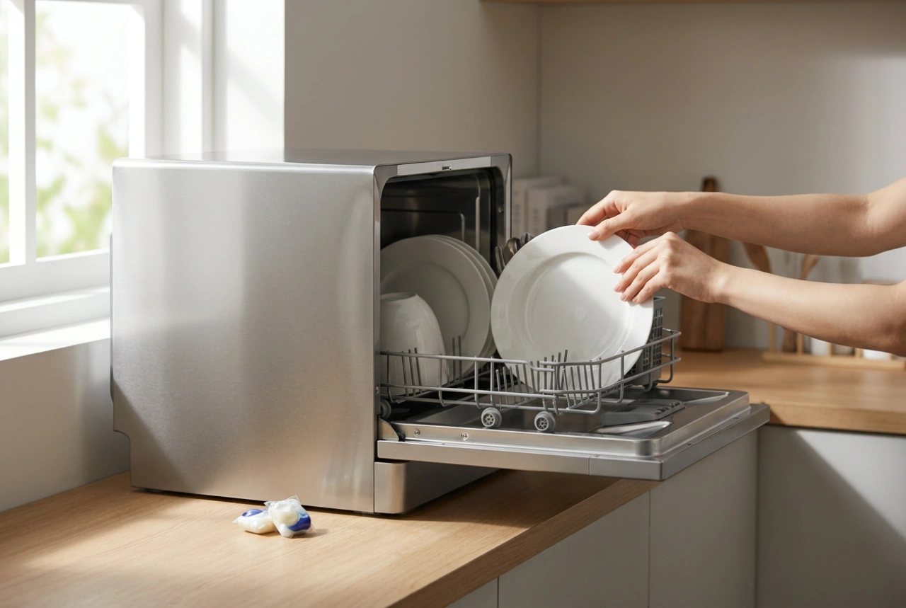 Como usar uma máquina de lavar louça portátil sem problemas de escoamento