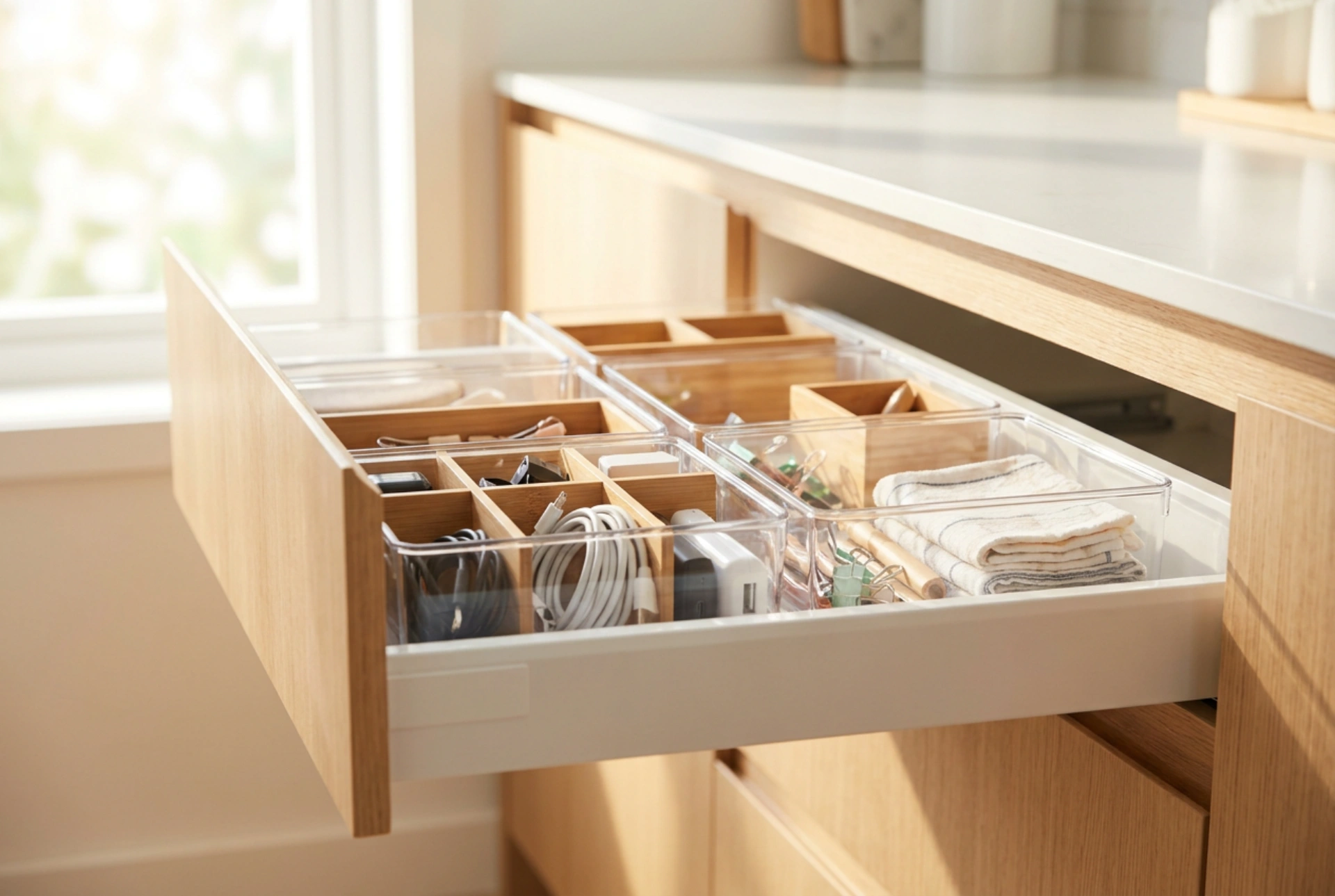 Como organizar pequenos objetos em gaveteiros de plástico