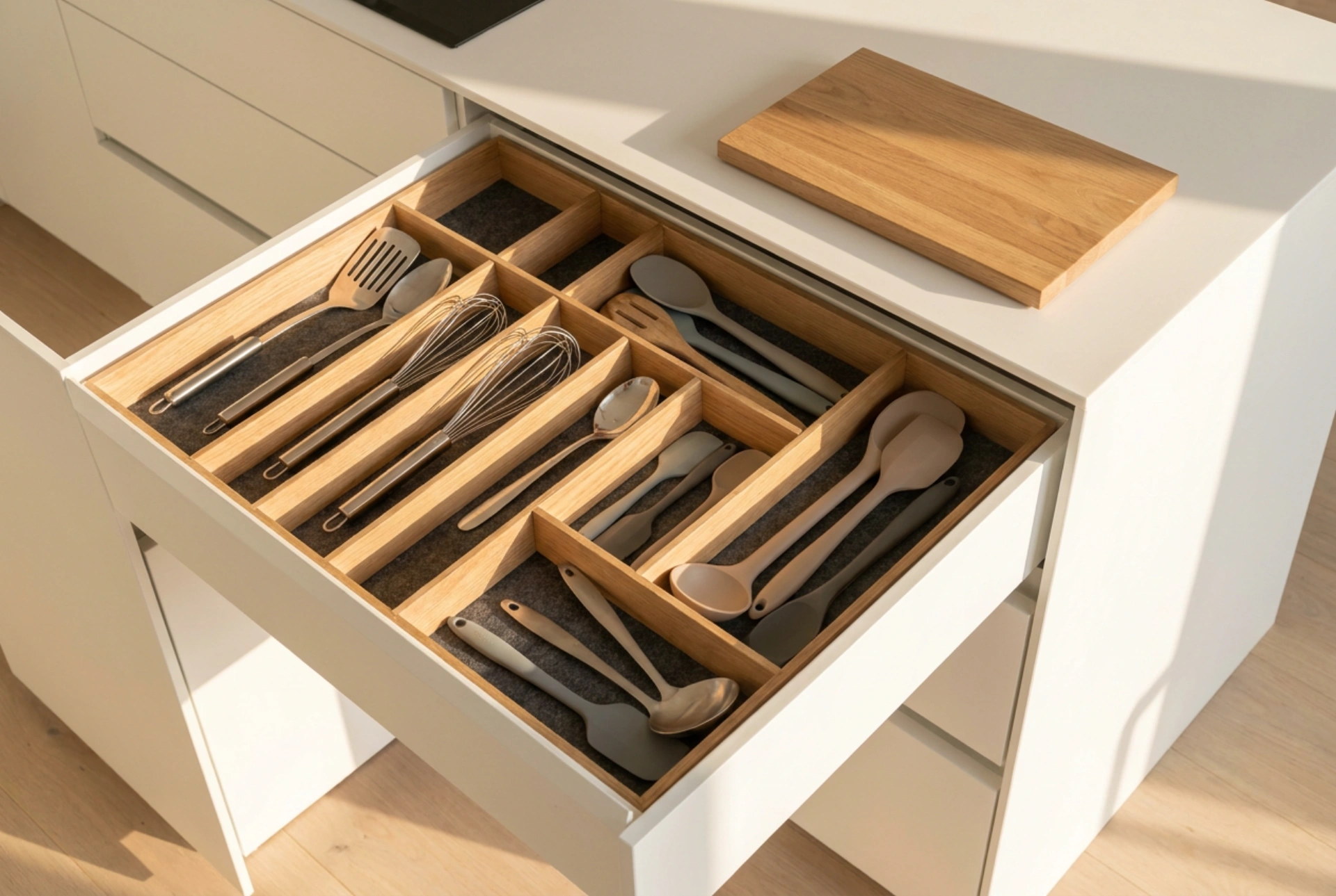 Como escolher os organizadores de gavetas de cozinha para utensílios diários