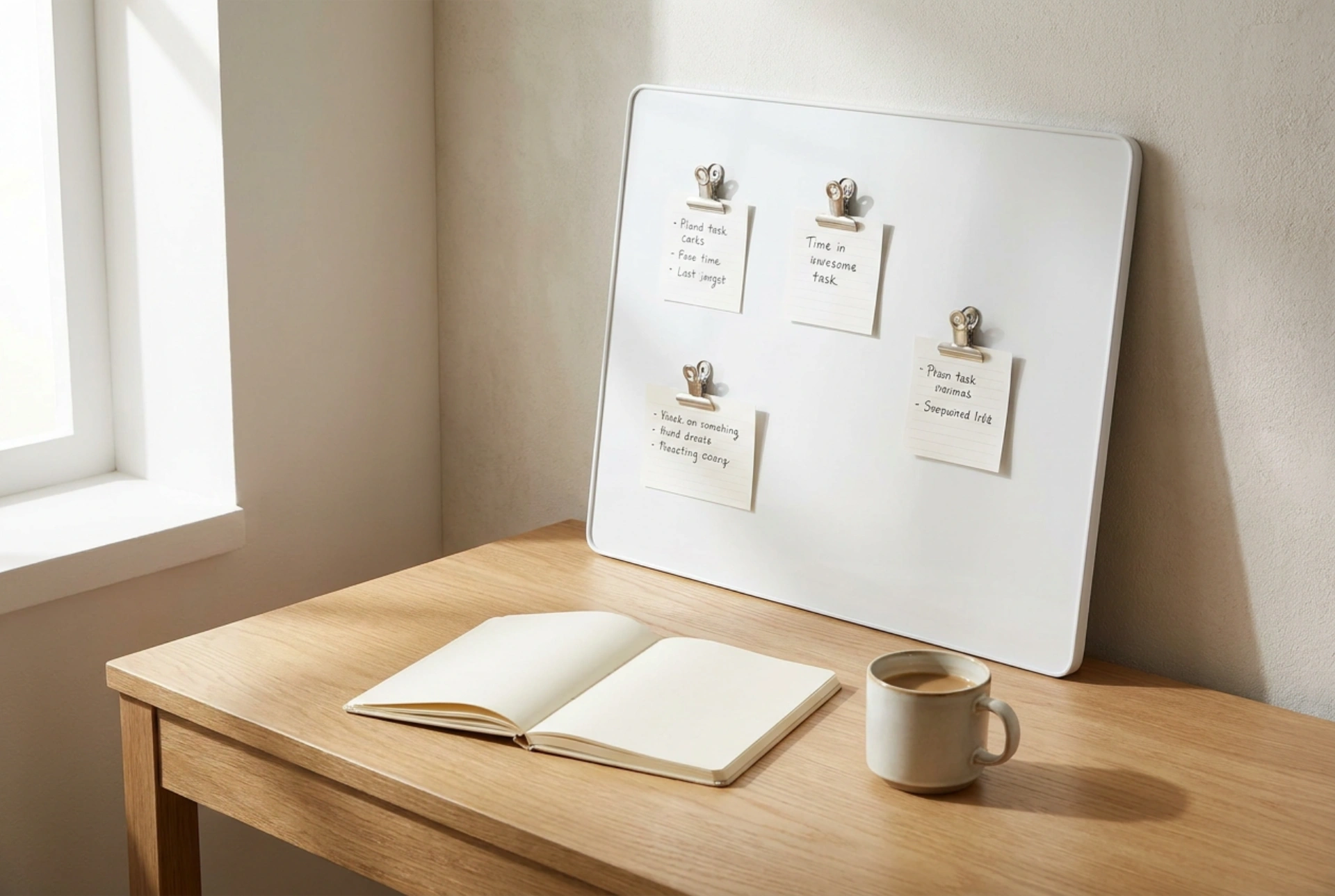 Como usar um quadro magnético com suporte para organizar as tarefas diárias