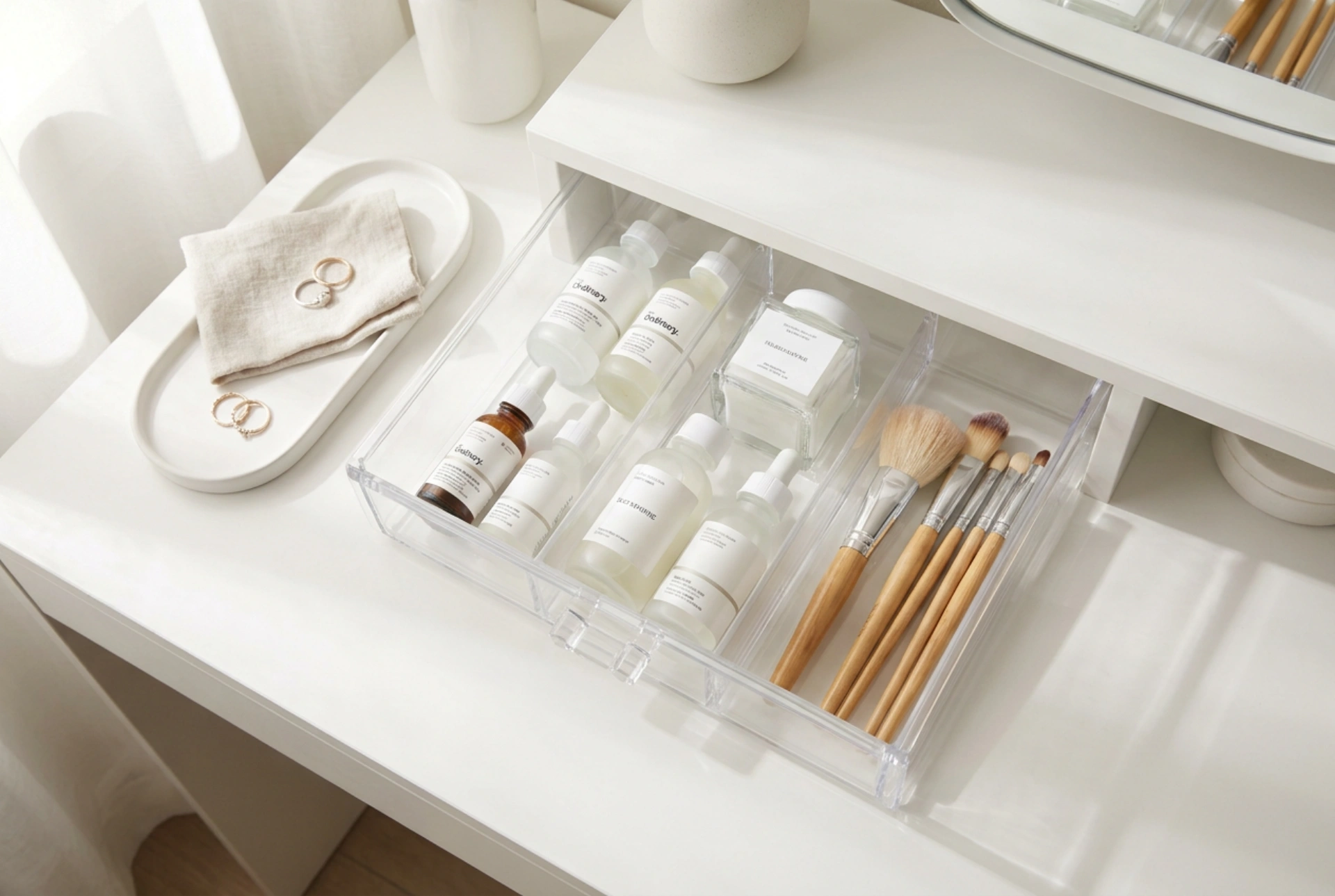 Como organizar cosméticos num organizador com gavetas sem criar desordem