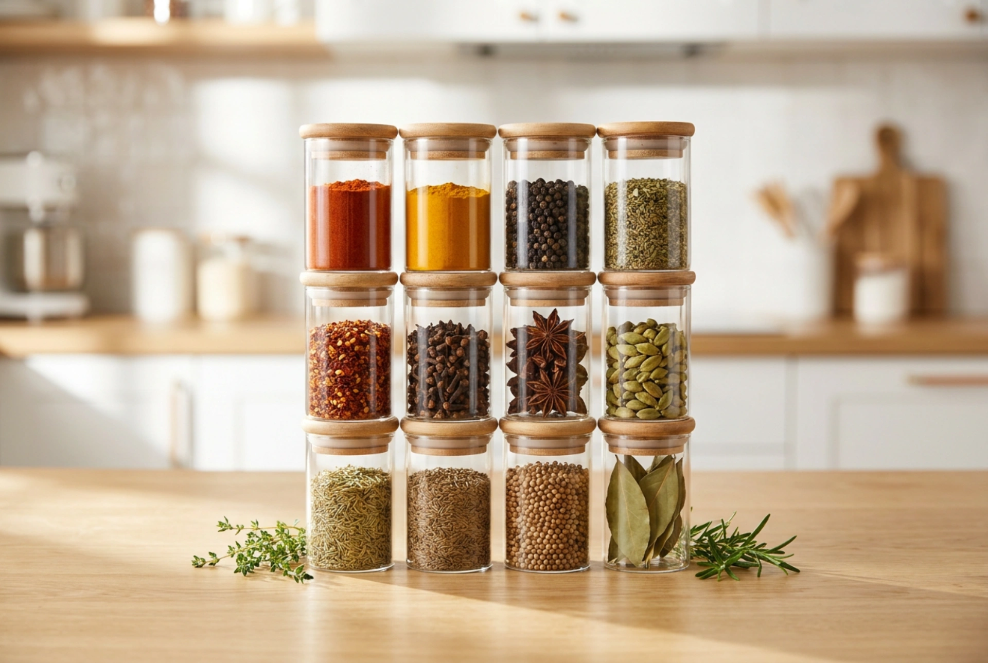 Como os recipientes de vidro para especiarias eliminam o caos na cozinha