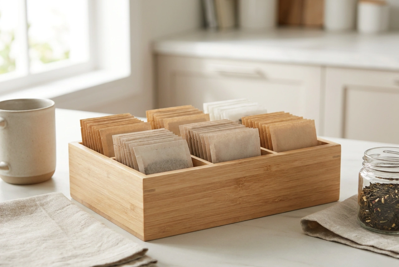 Como organizar saquetas de chá para facilitar a escolha dos sabores