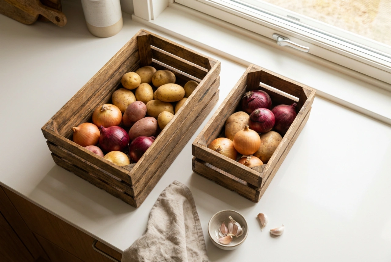 Como usar caixas de madeira para o armazenamento de vegetais