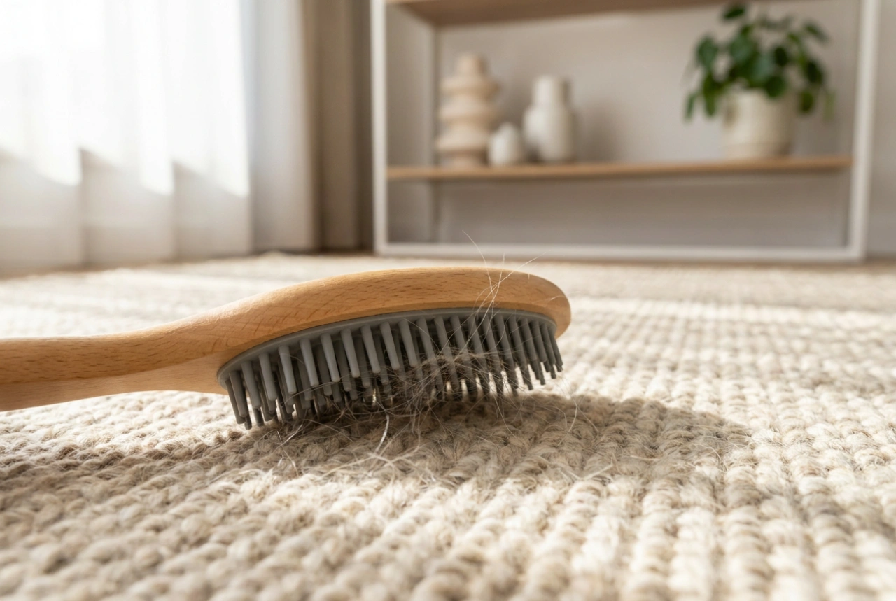Como remover pelos de tapetes com escova sem os empurrar para o fundo