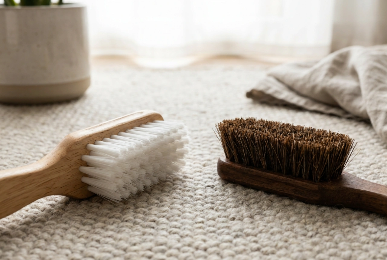 Como diferenciar uma boa escova de limpeza de tapetes de uma escova demasiado rígida