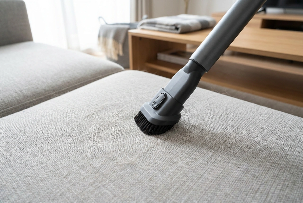 Como remover pelos com aspirador sem fios de tecidos e pavimentos