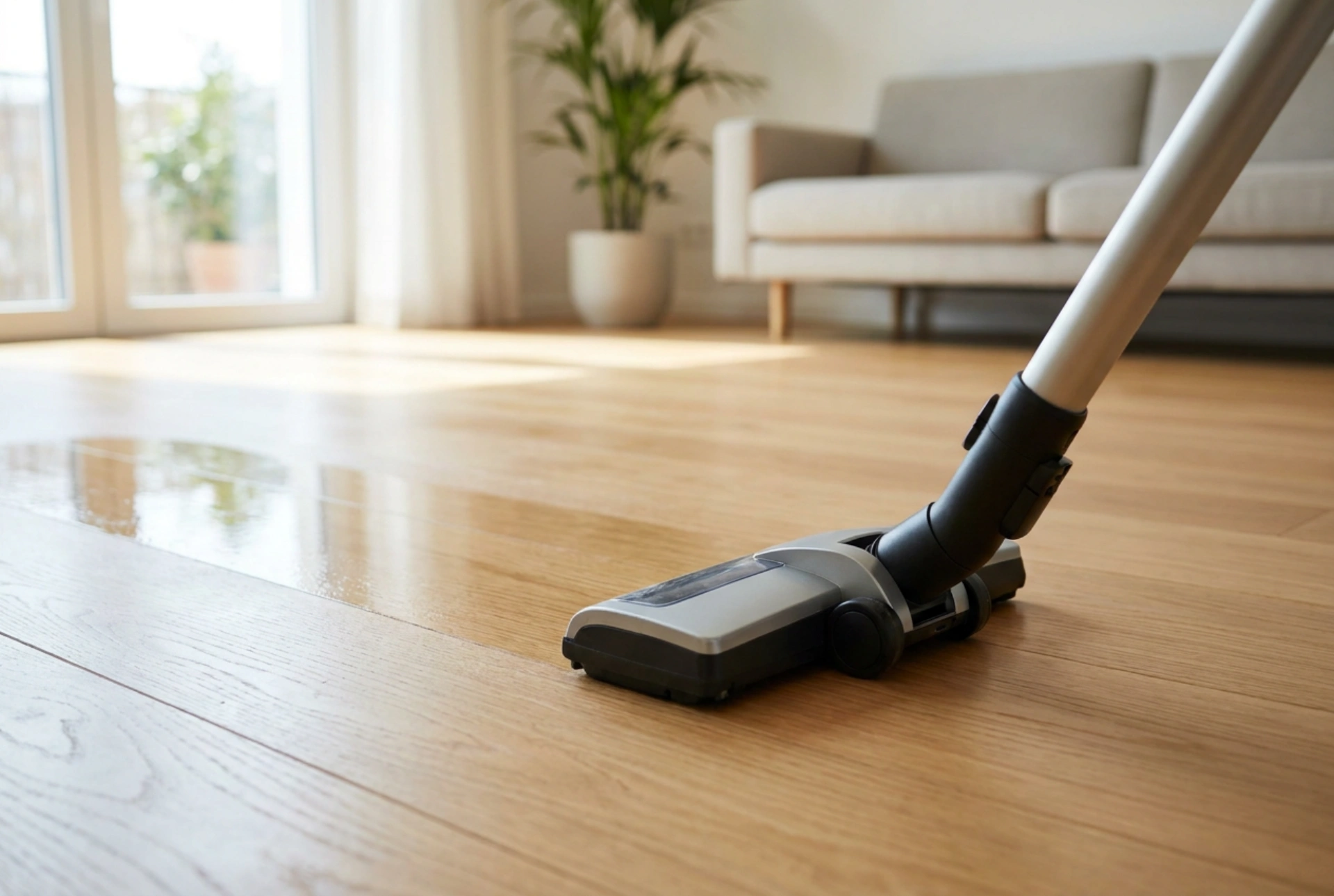 Como manusear o aspirador com função de lavagem em pisos duros