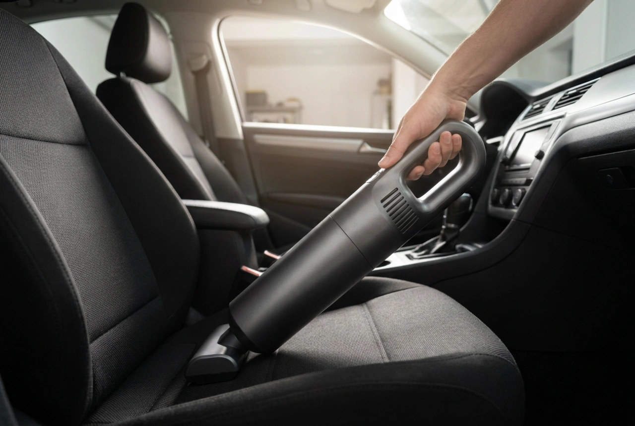 Como limpar o interior do carro com um aspirador portátil a bateria