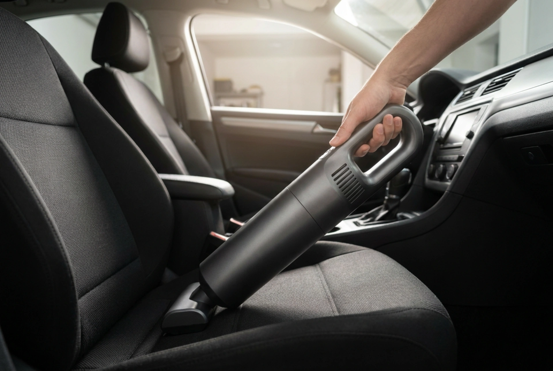 Como limpar o interior do carro com um aspirador portátil a bateria