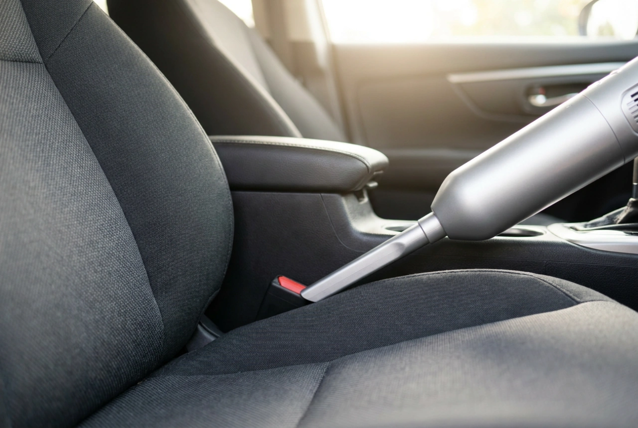 Como limpar frestas e vãos do carro com um aspirador portátil