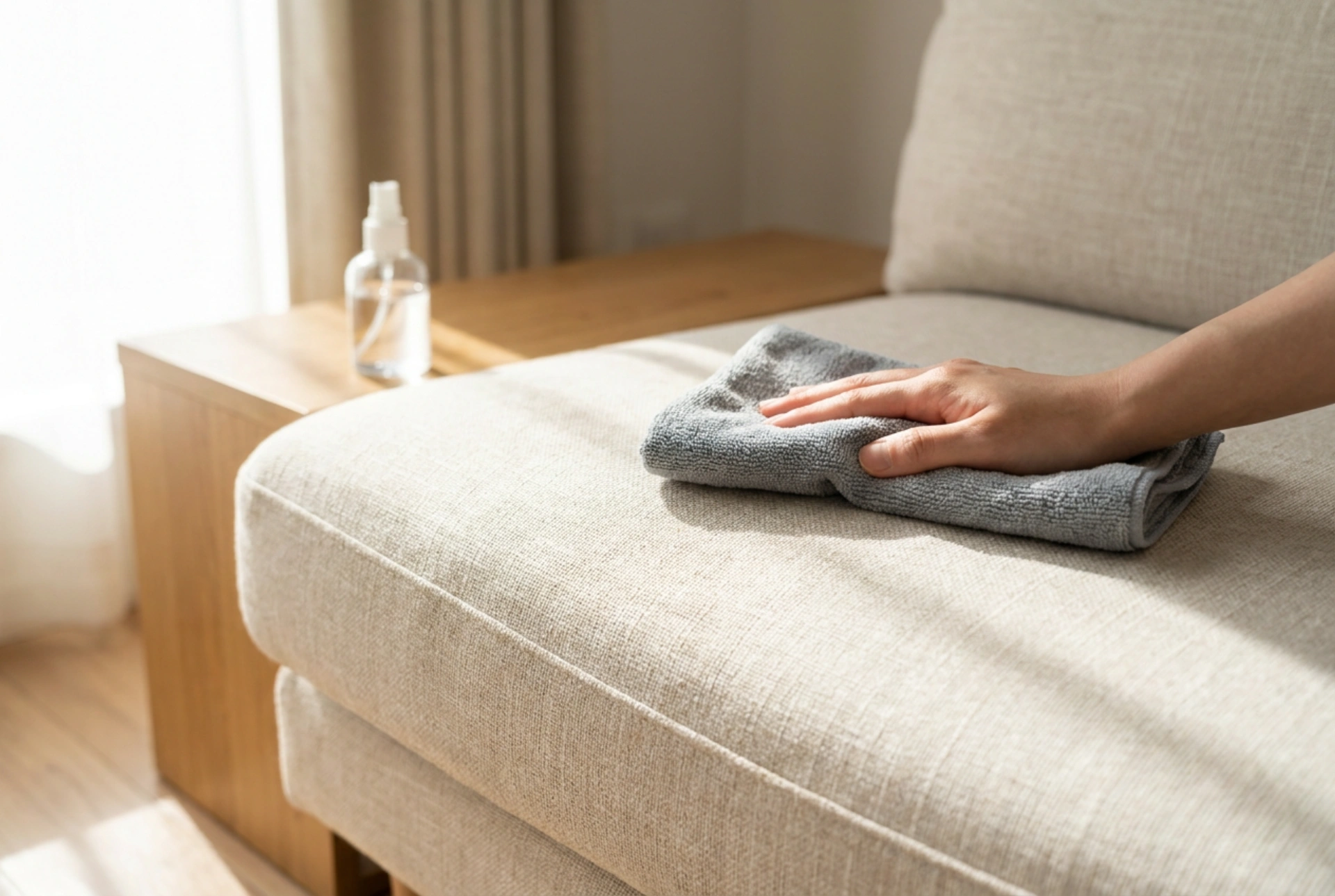 Como limpar estofos com detergente líquido sem encharcar o sofá