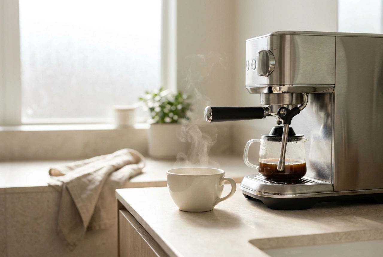 Como limpar e manter uma máquina de café expresso com moedor