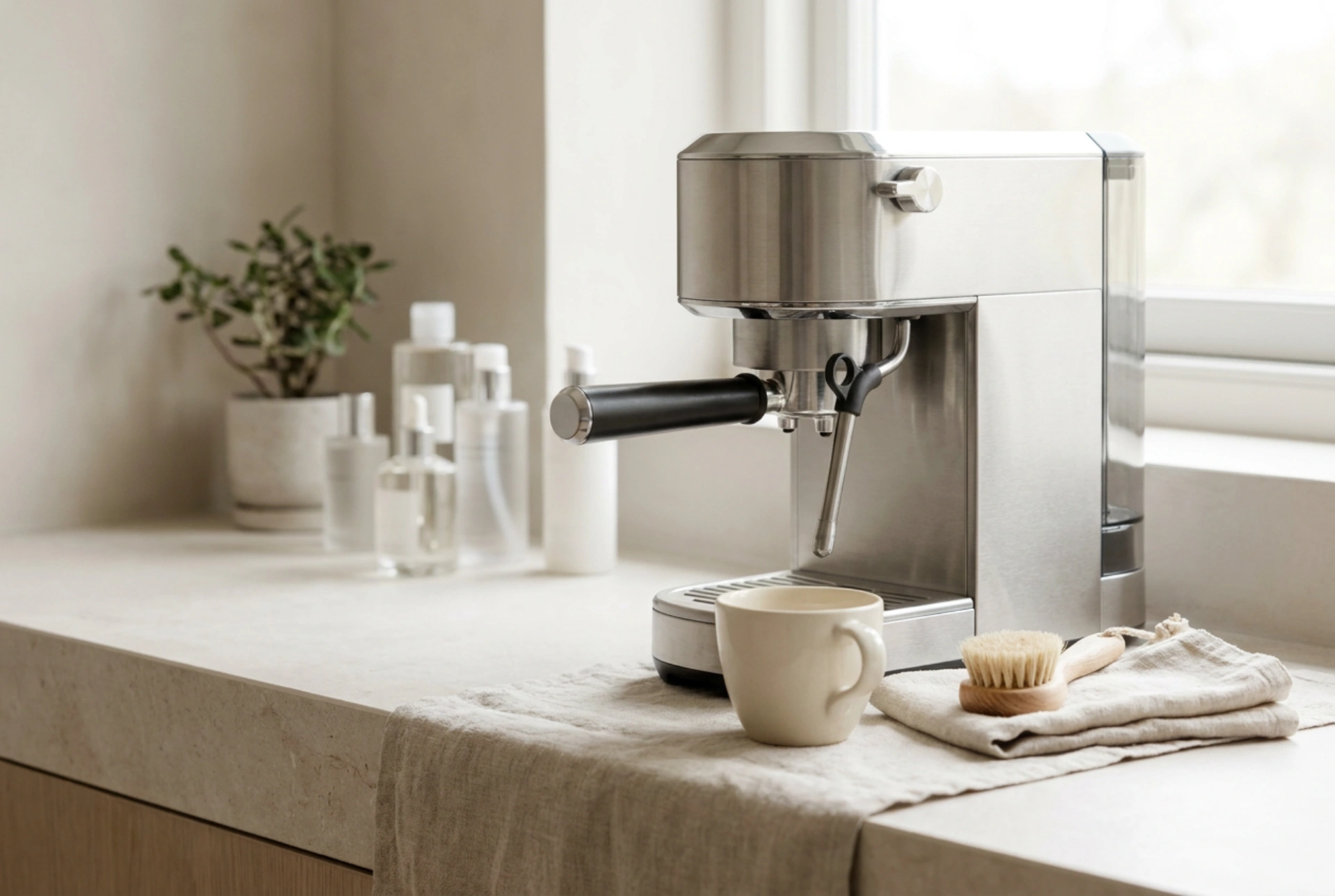 Rotina comprovada de limpeza para máquinas de café expresso com moedor