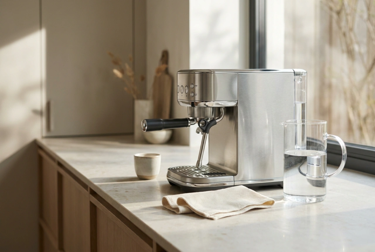 Como limpar a máquina de café com moedor e bocal de leite