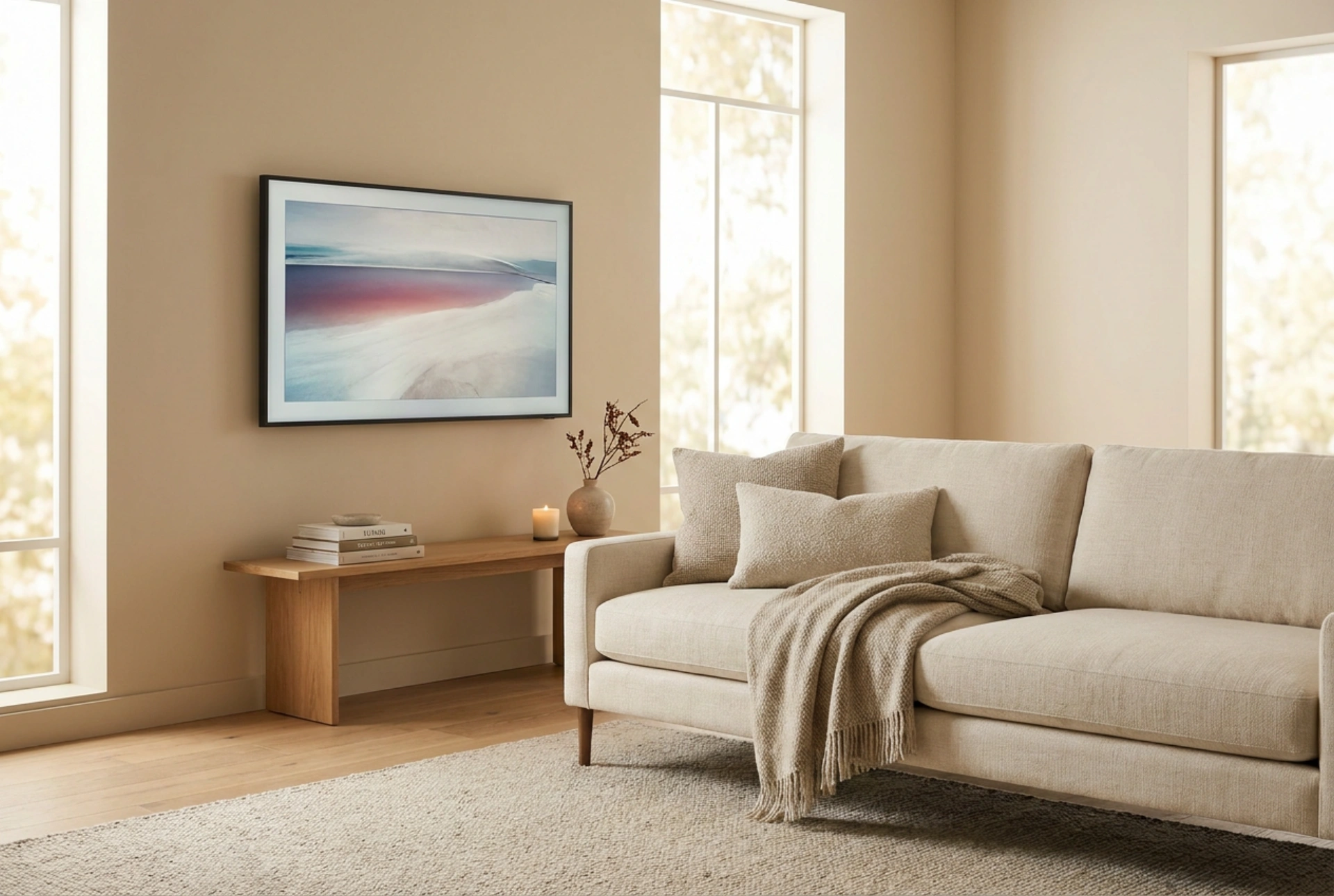 Como determinar a altura da televisão na sala em relação ao sofá