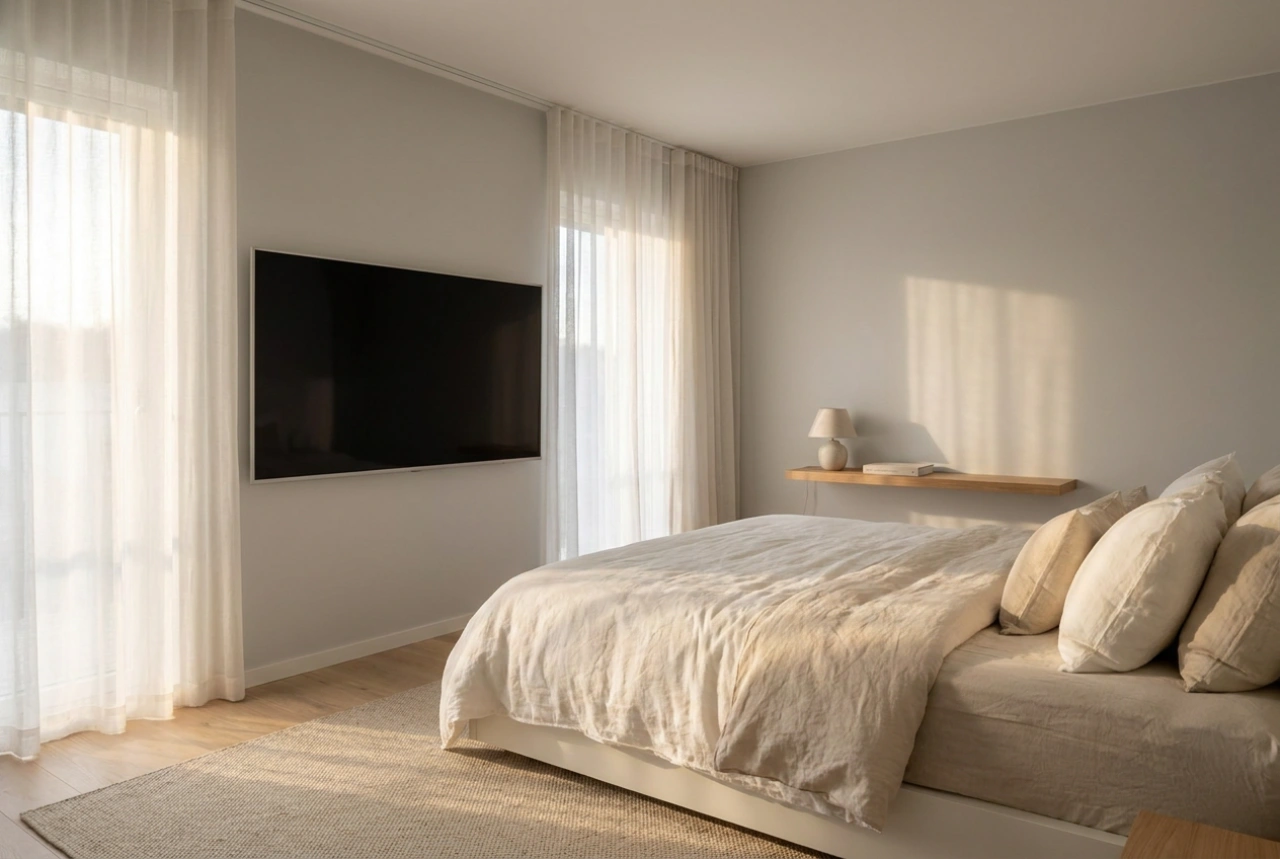 Qual a altura ideal para instalar a TV no quarto