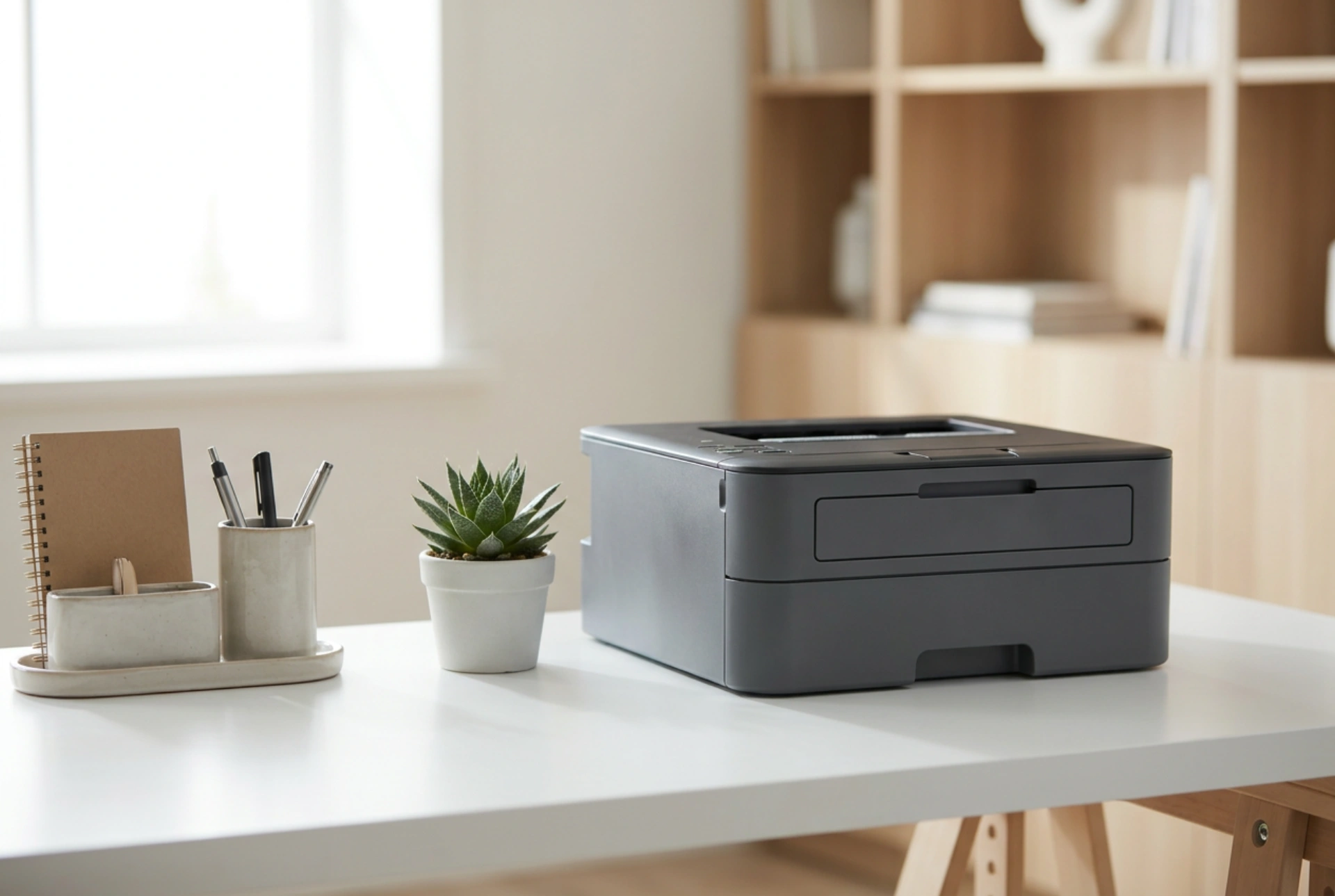 Como posicionar uma impressora pequena com scanner no escritório doméstico