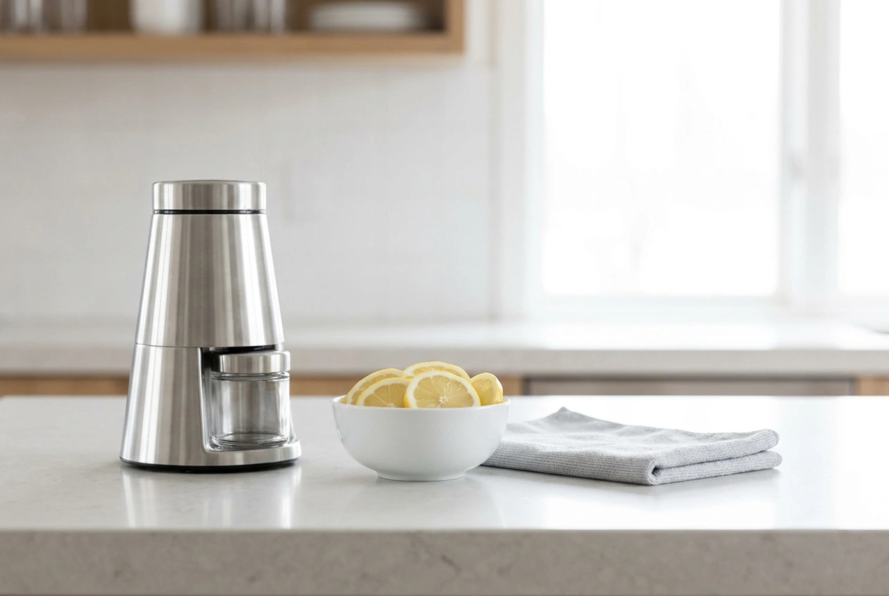 Como limpar uma máquina de café com moedor de aço sem deixar odor residual