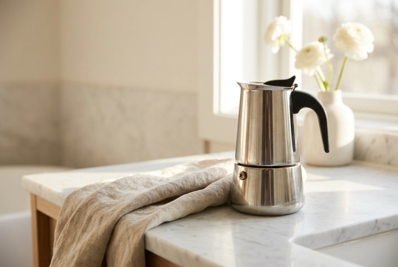 Como limpar uma cafeteira italiana para evitar o sabor metálico no café