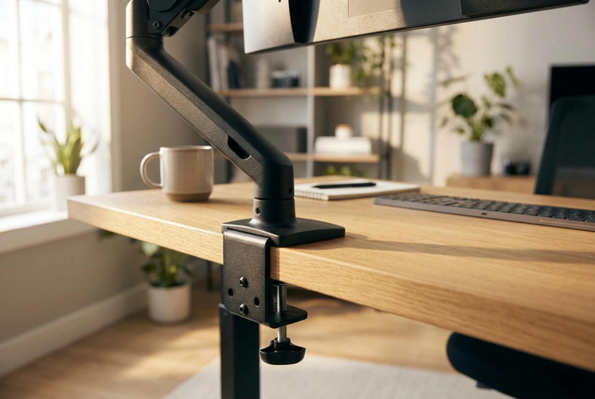 Como fixar o suporte do monitor na mesa sem folgas