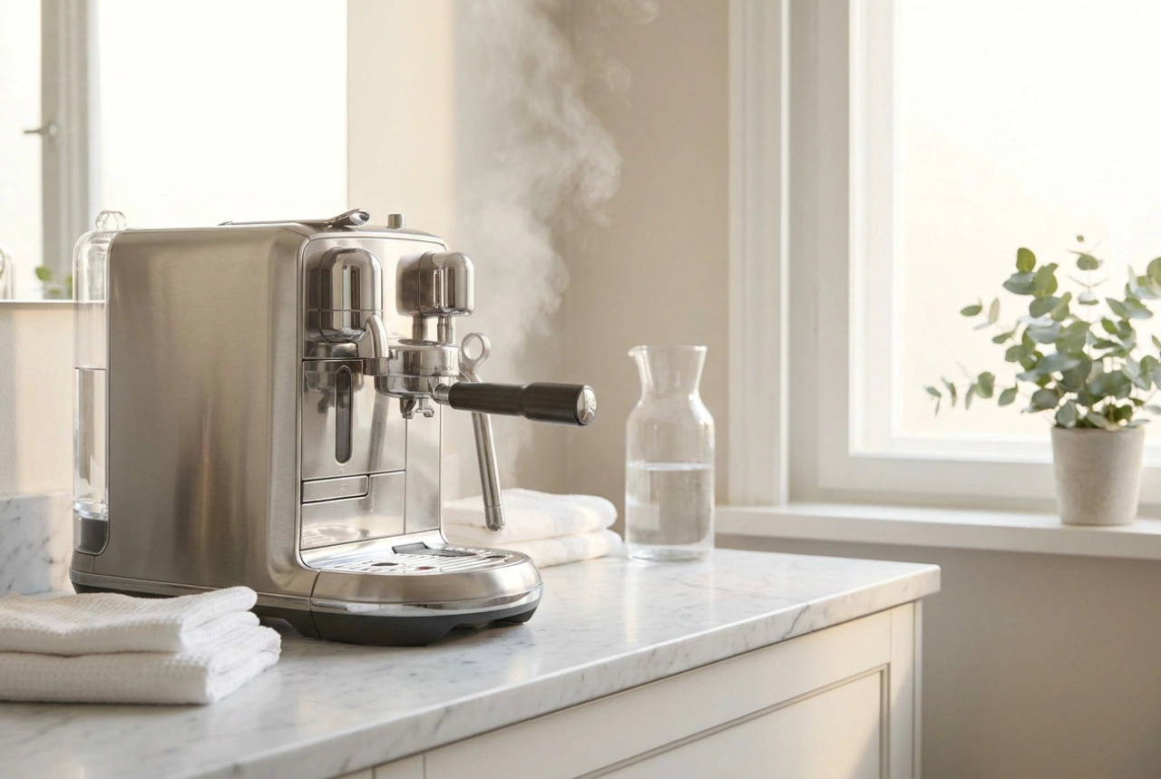 Como cuidar de uma máquina de café compacta com moedor integrado
