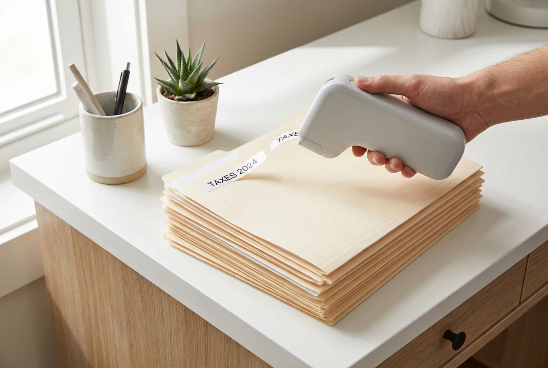Como usar uma rotuladora para organizar os documentos domésticos