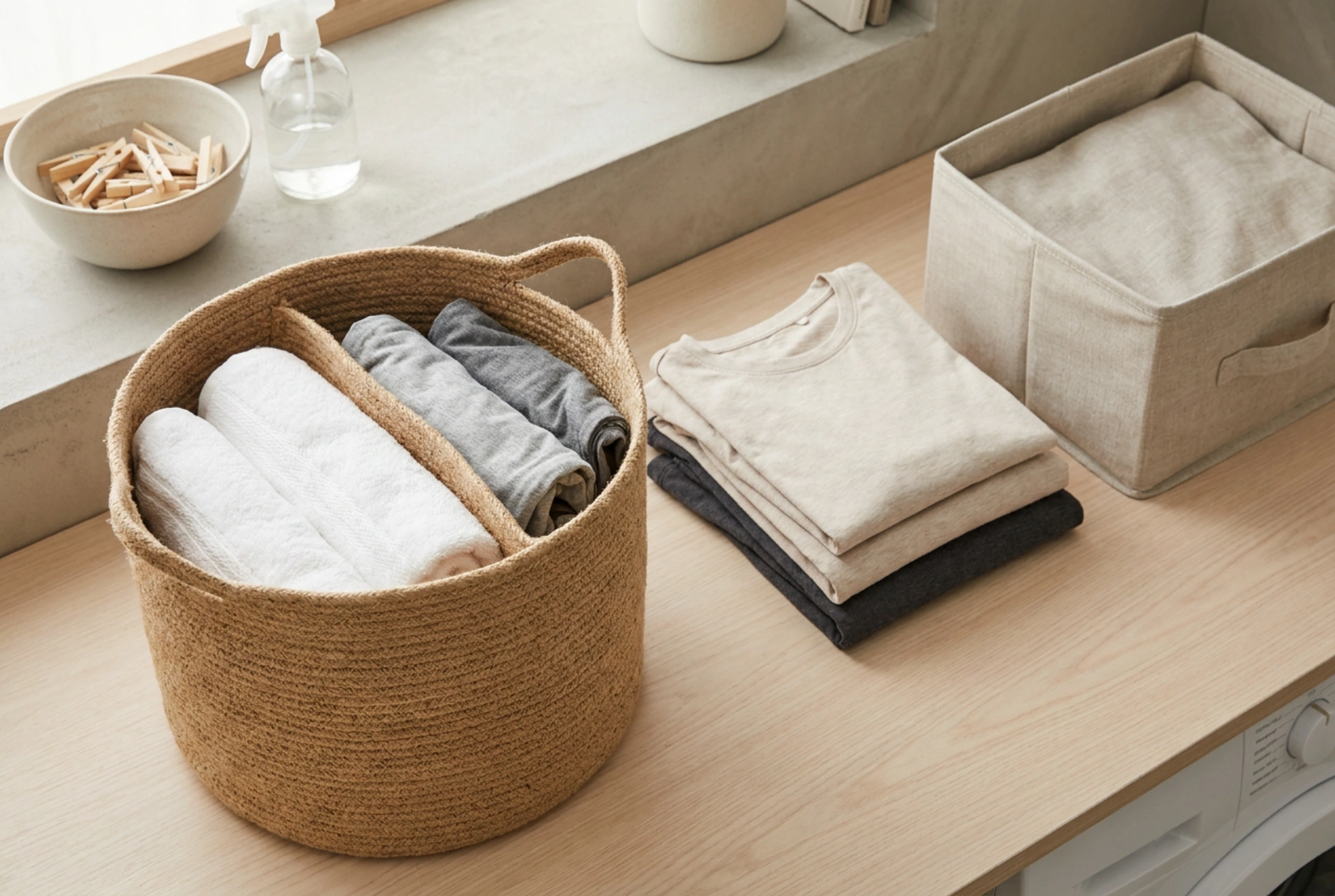 Como organizar um cesto de roupa grande sem misturar as cores