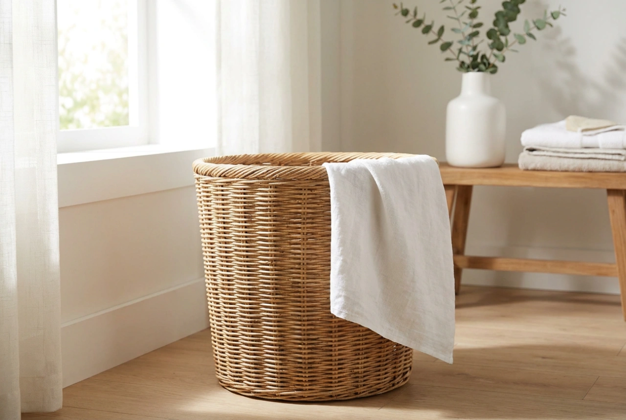Como cuidar de um cesto de roupa de vime para evitar a absorção de humidade