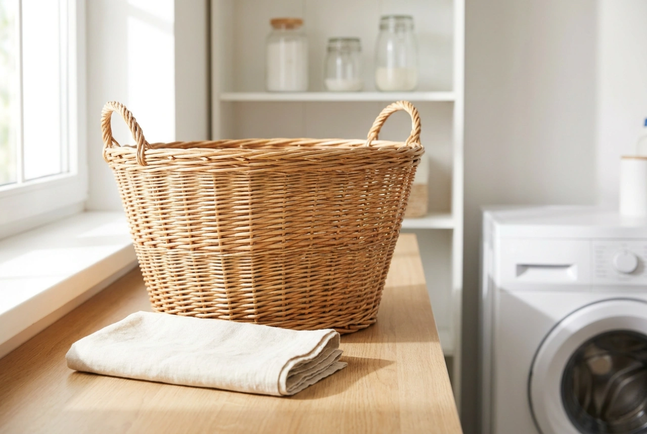 Como proteger um cesto de vime para a roupa contra a humidade