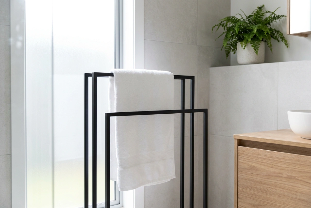 Suporte de toalhas para casa de banho e a ventilação pós-banho