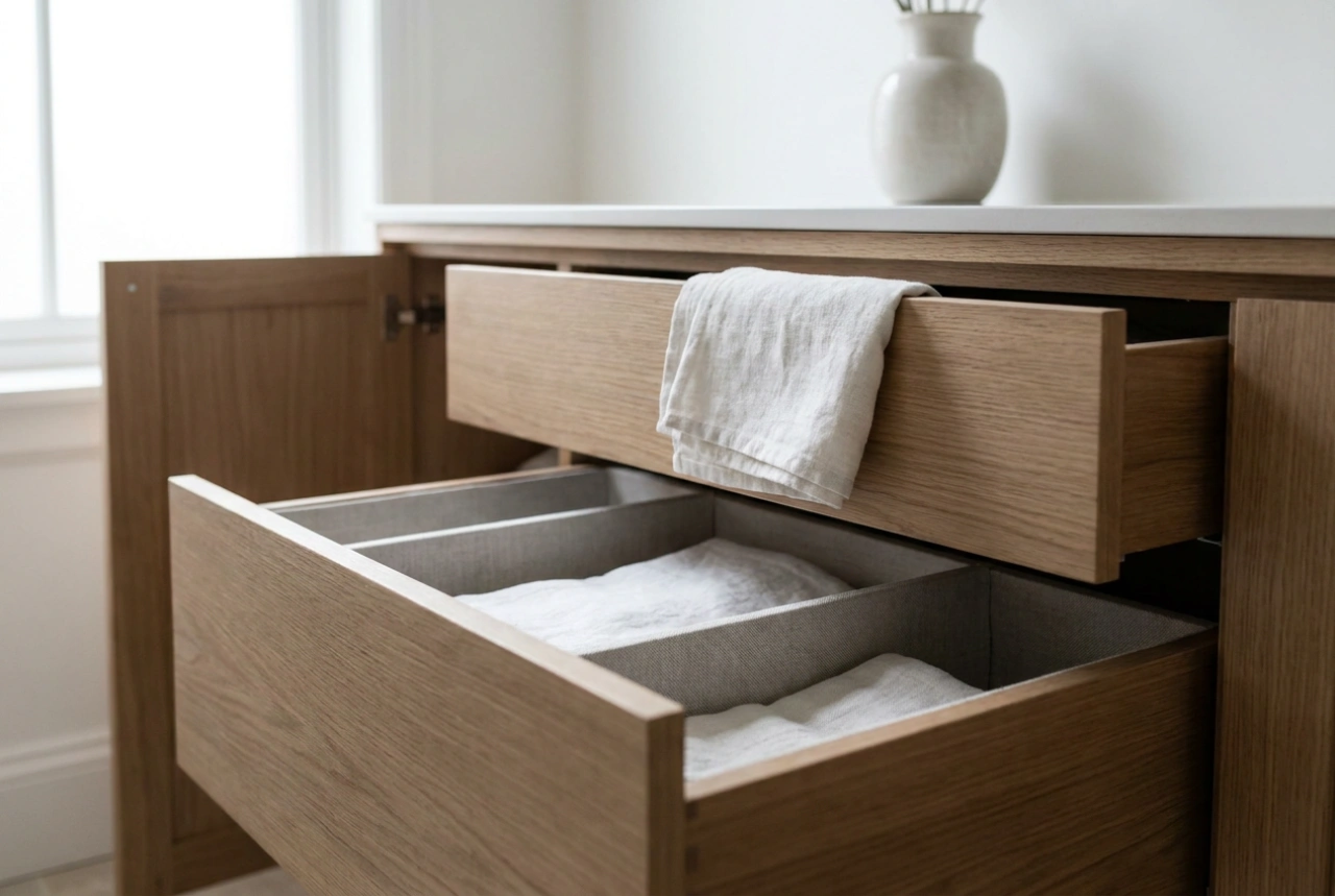 Cestos de roupa embutidos: ergonomia e organização na lavandaria