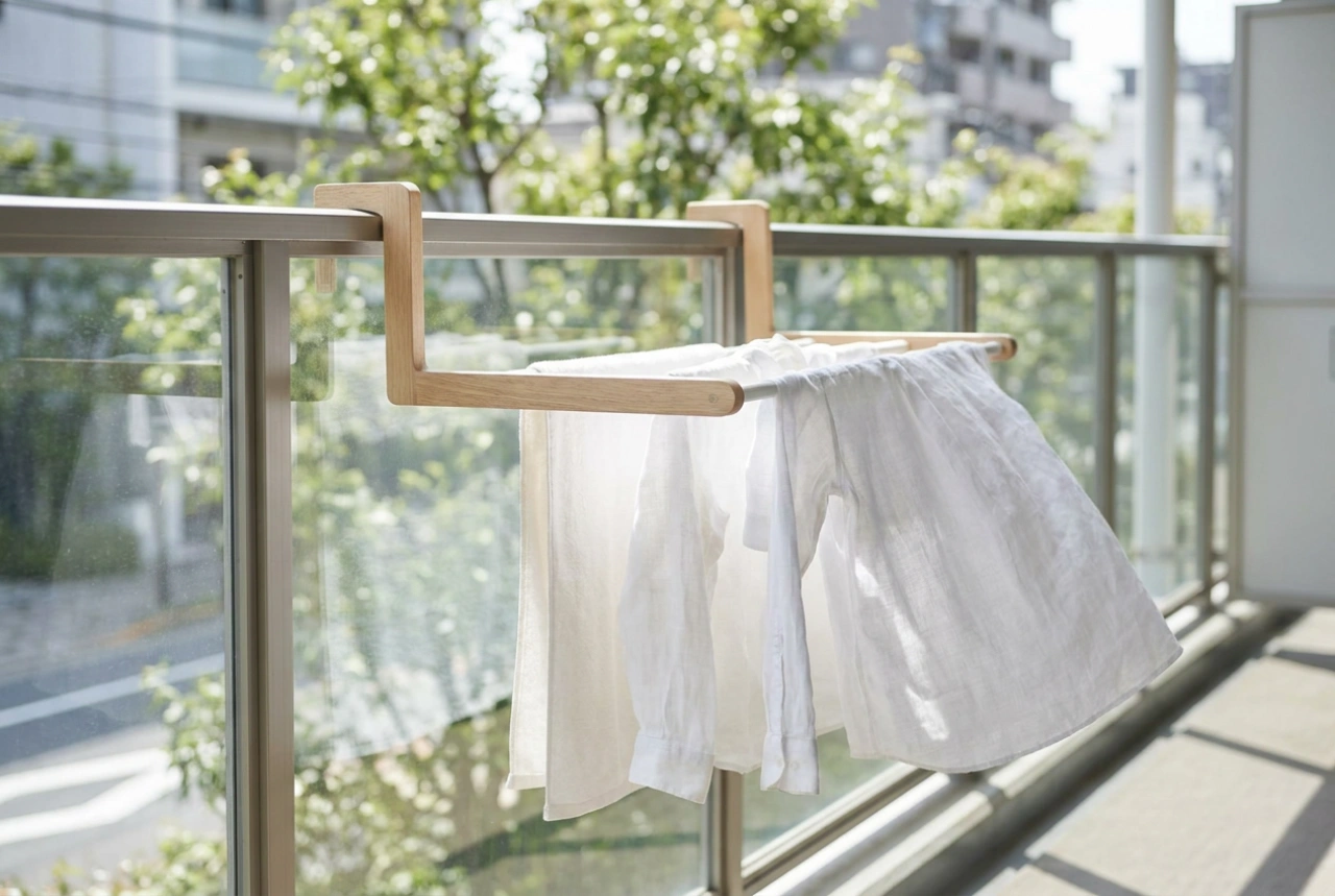 Como secar a roupa no corrimão da varanda de forma segura