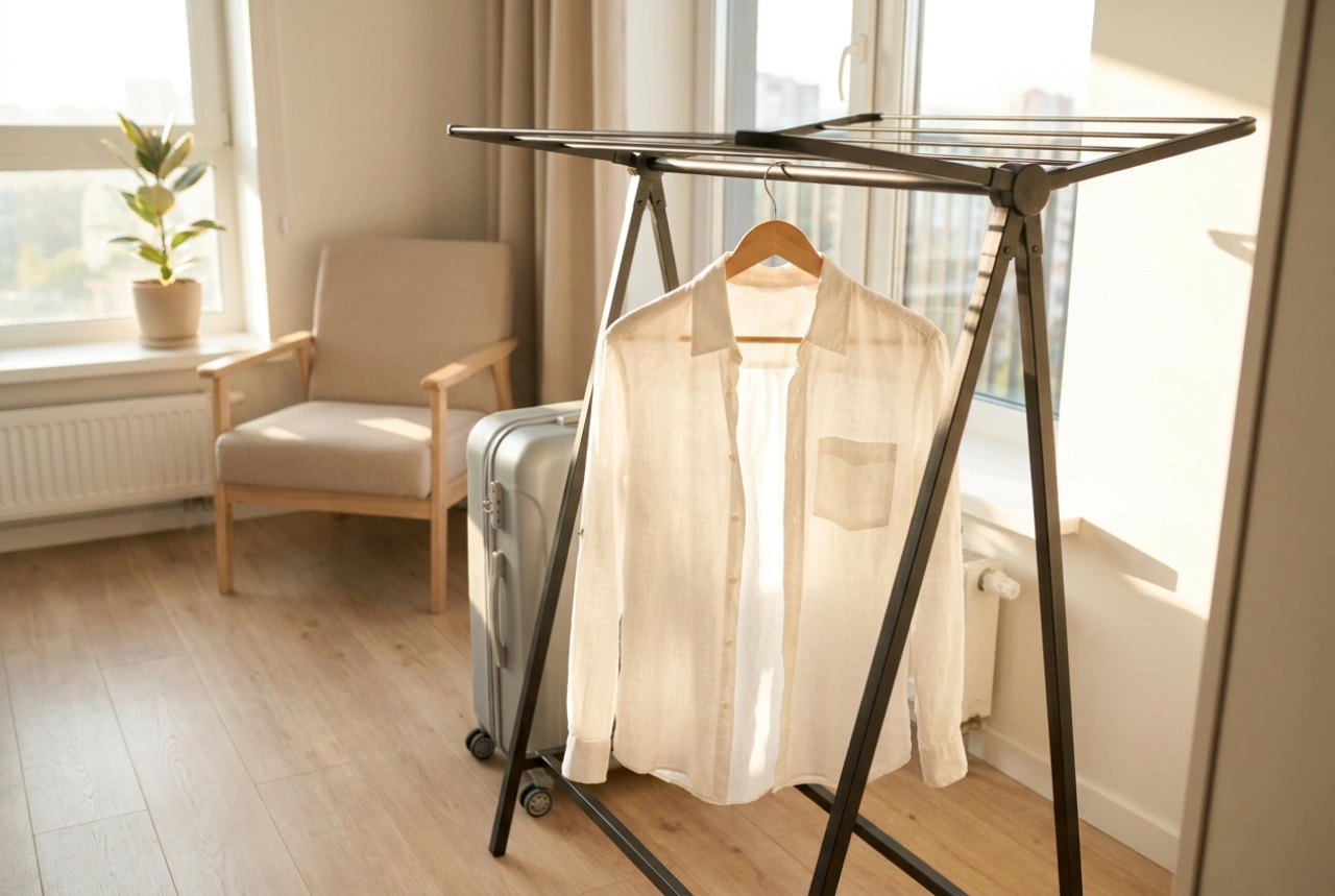 Secador de roupa portátil: técnicas de secagem em viagens e imóveis alugados