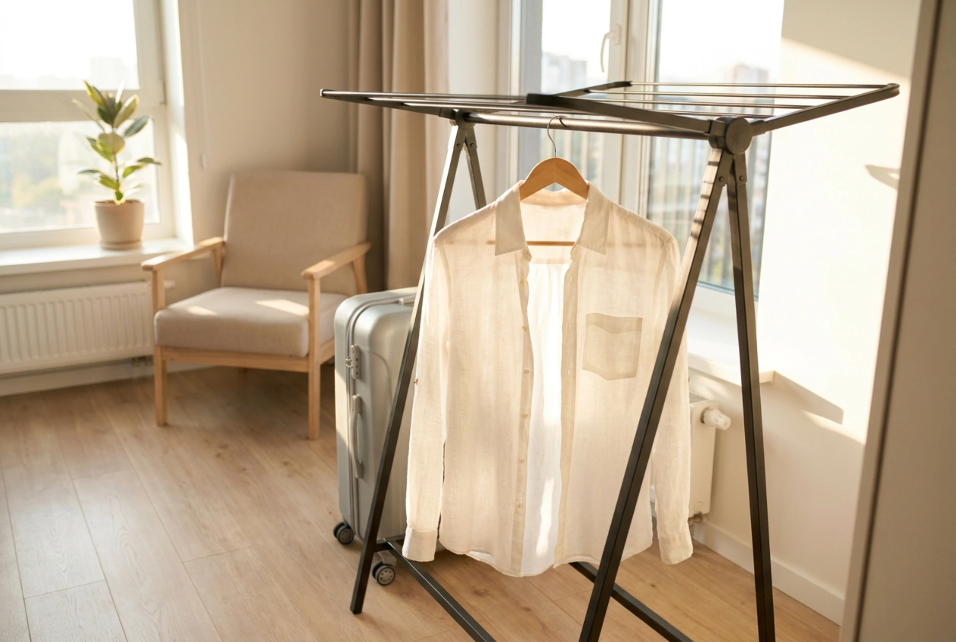 Secador de roupa portátil: técnicas de secagem em viagens e imóveis alugados