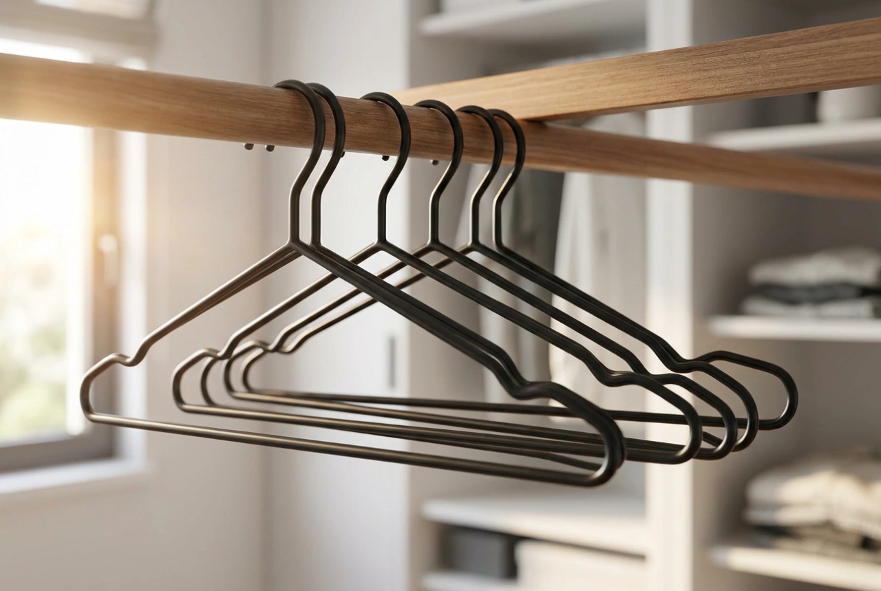 Como escolher cabides de metal para roupas: física, durabilidade e proteção dos tecidos