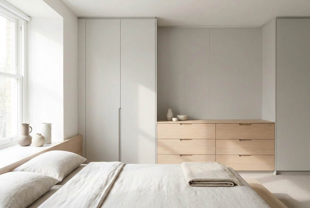 Como combinar a cómoda e o roupeiro no quarto sem duplicar o espaço
