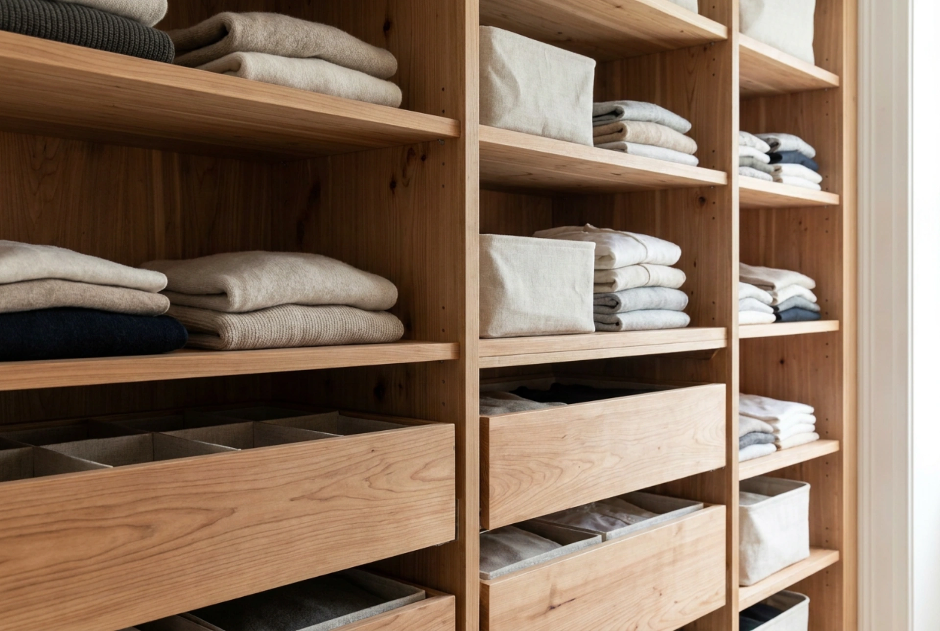 Como planejar o interior de um guarda-roupa de madeira para durar anos