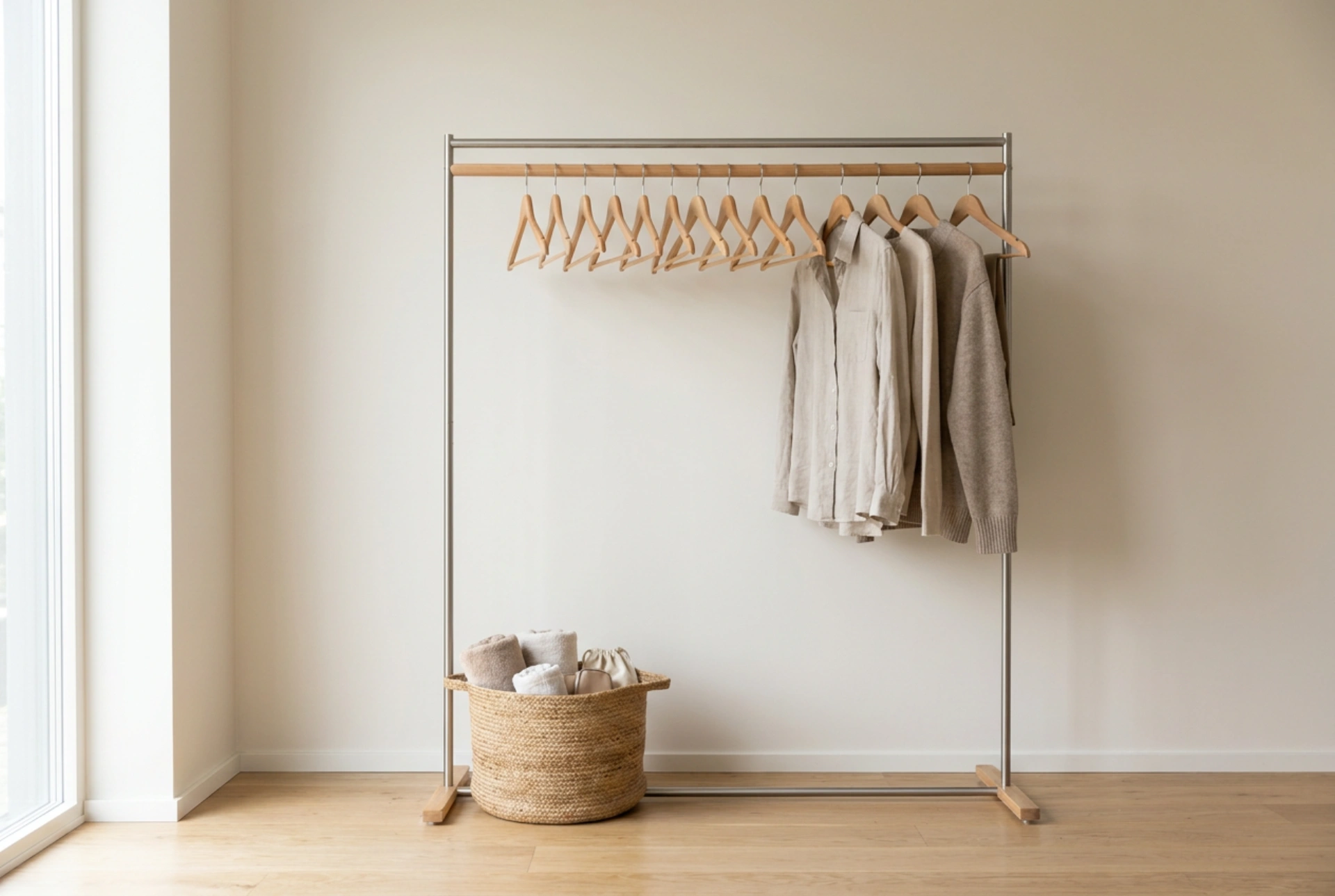 Como organizar um cabideiro de roupas grande para evitar que se torne um depósito