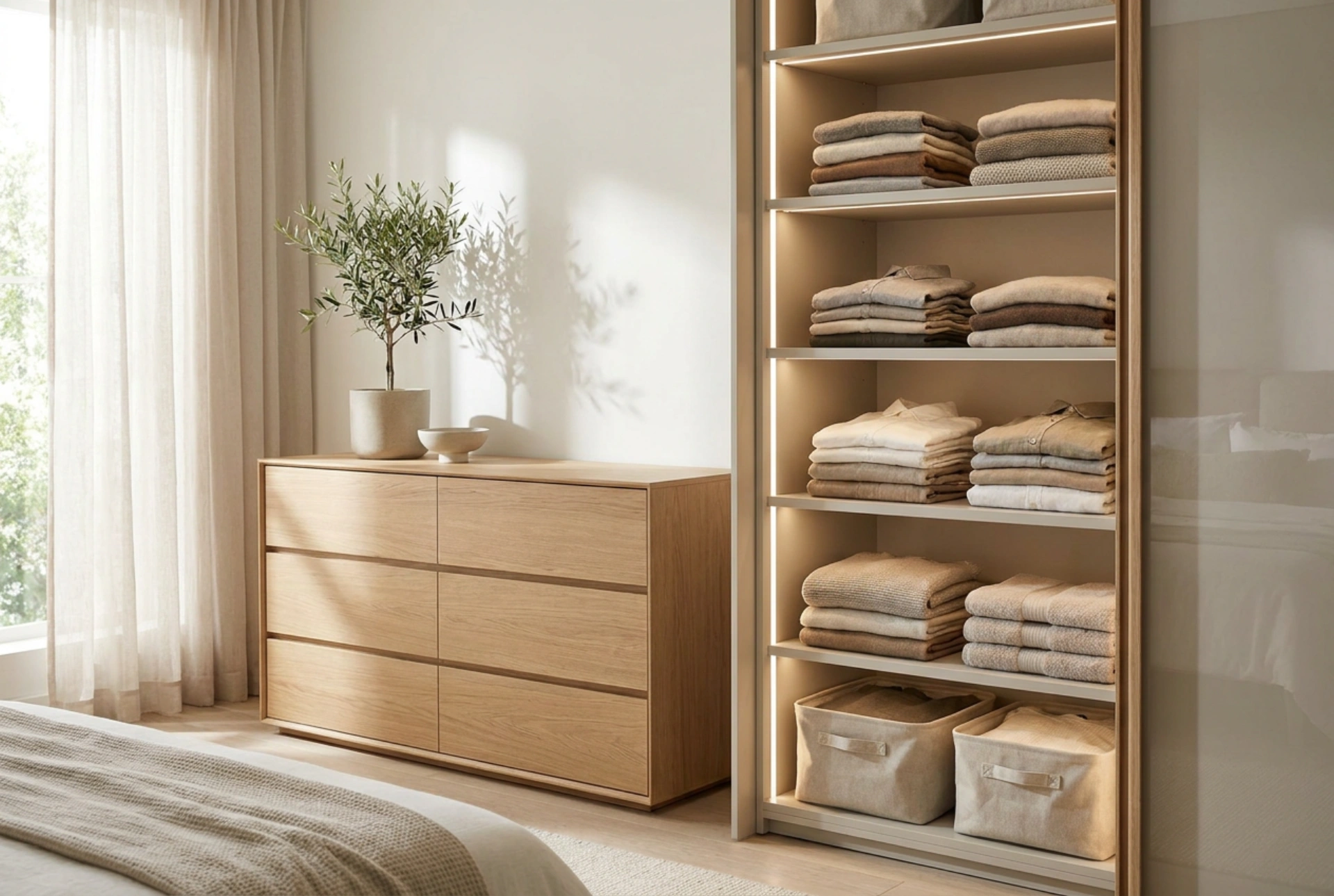 Como organizar o roupeiro e a cómoda sem duplicar o armazenamento de roupa