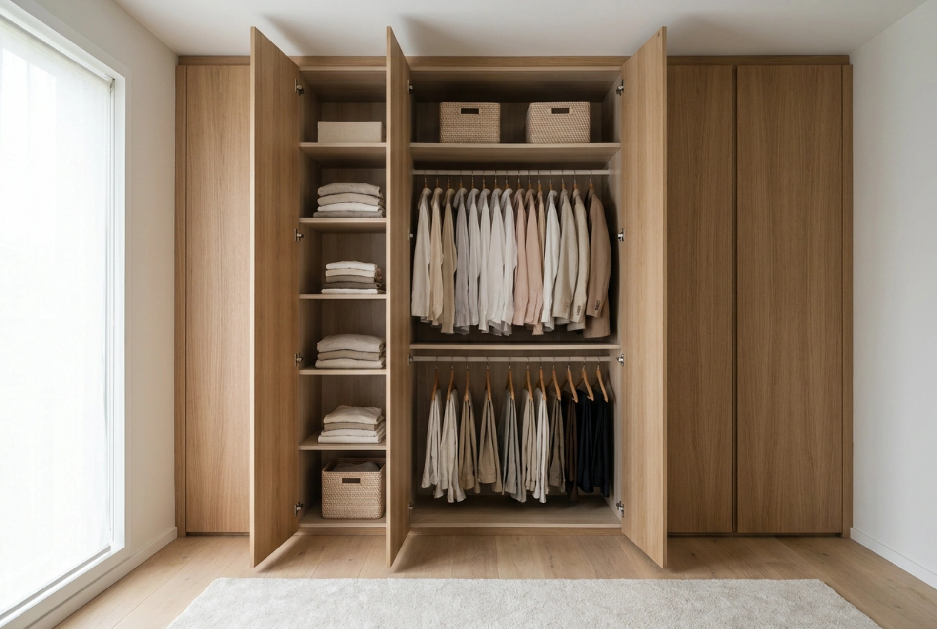 Armários com portas de bater: a ciência da ergonomia e do acesso total ao interior