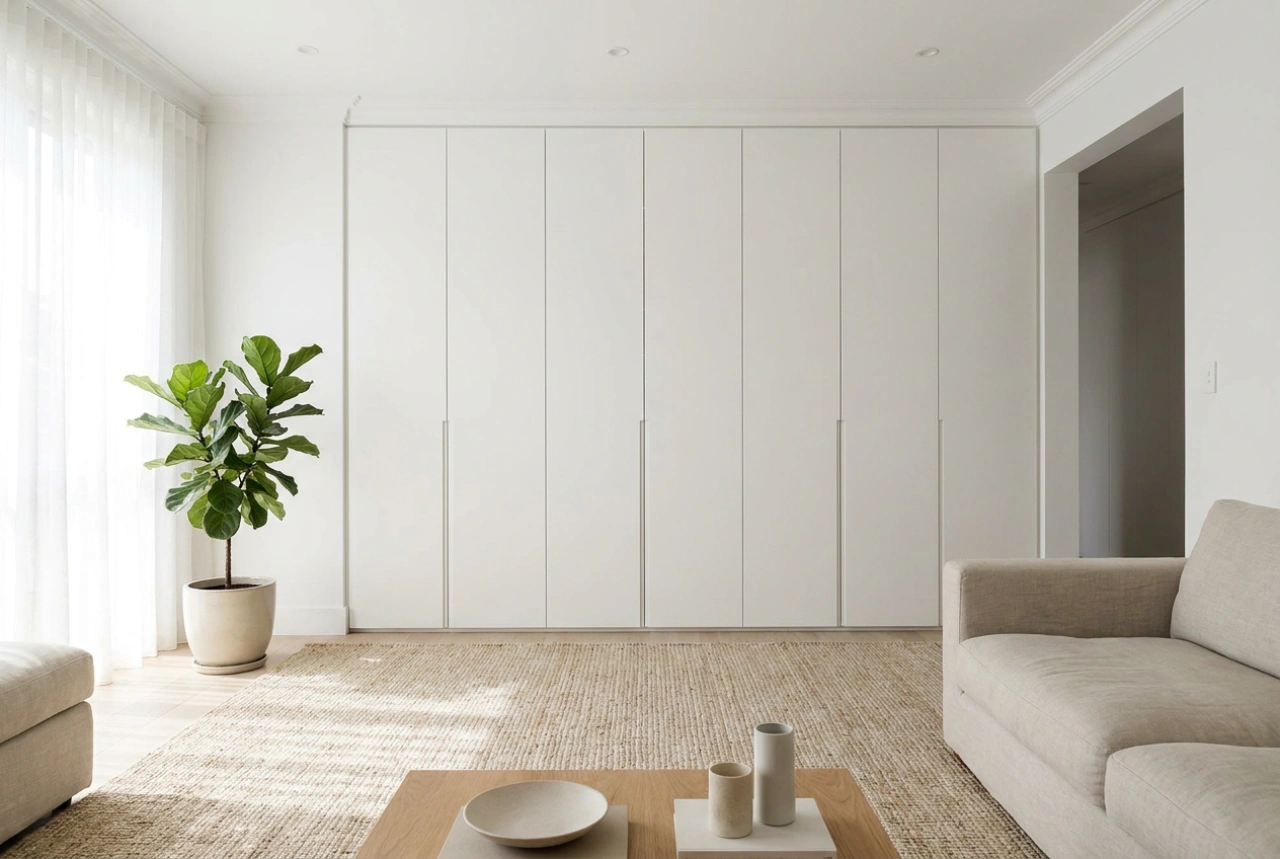 Como integrar um guarda-roupa na sala de estar mantendo a leveza do ambiente