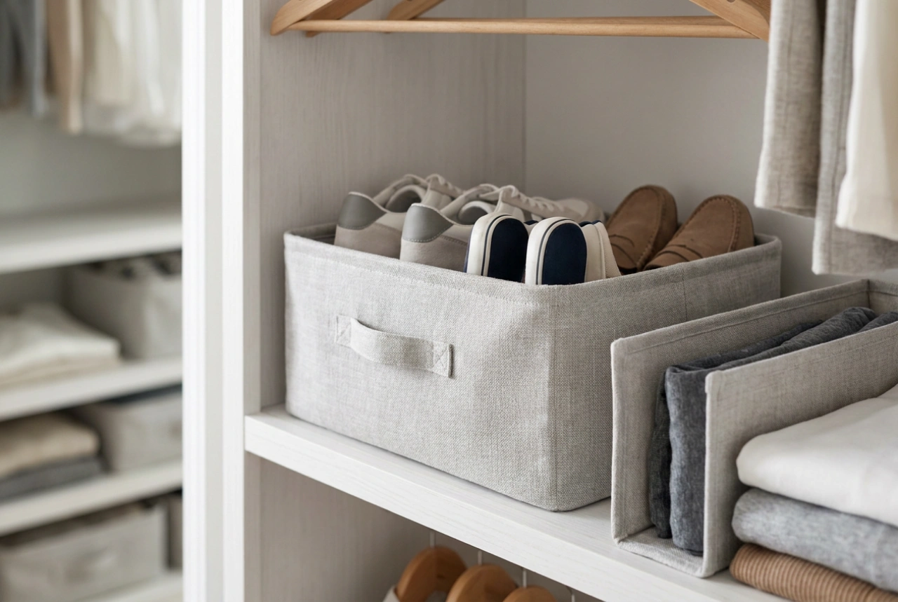 Como organizar sapatos em cestos no armário sem perder os pares