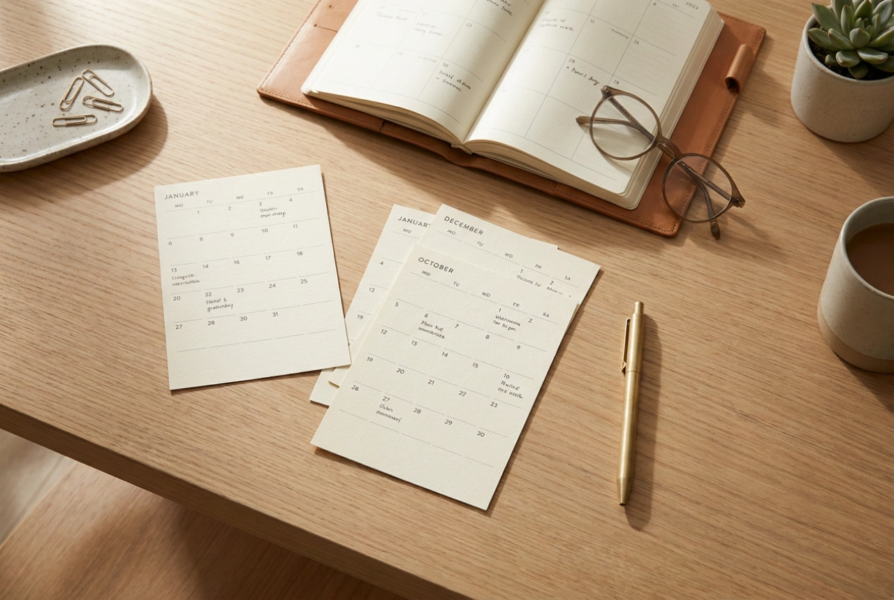 Como usar folhas de calendário impressas para o planeamento semanal