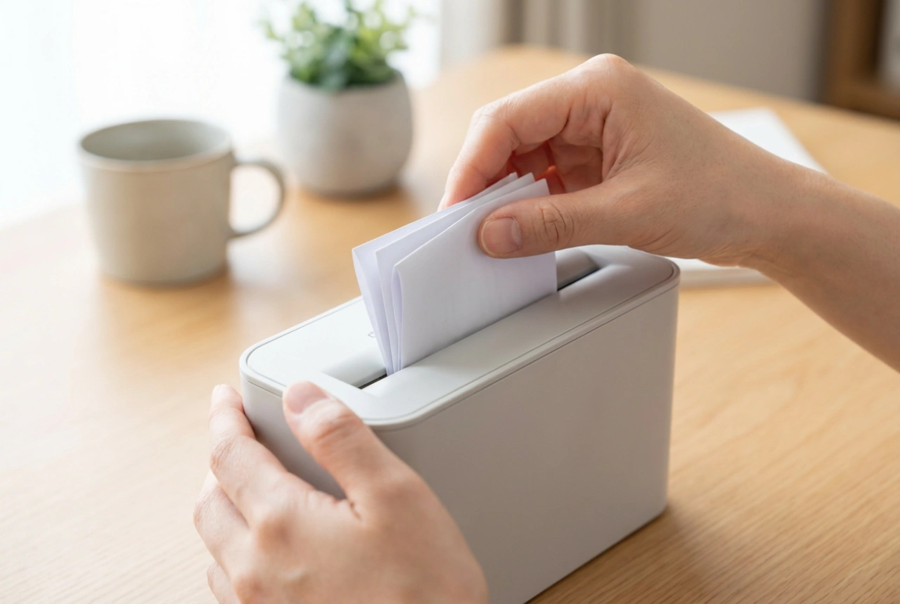 Como destruir faturas domésticas em segurança com uma minidestruturadora de papel