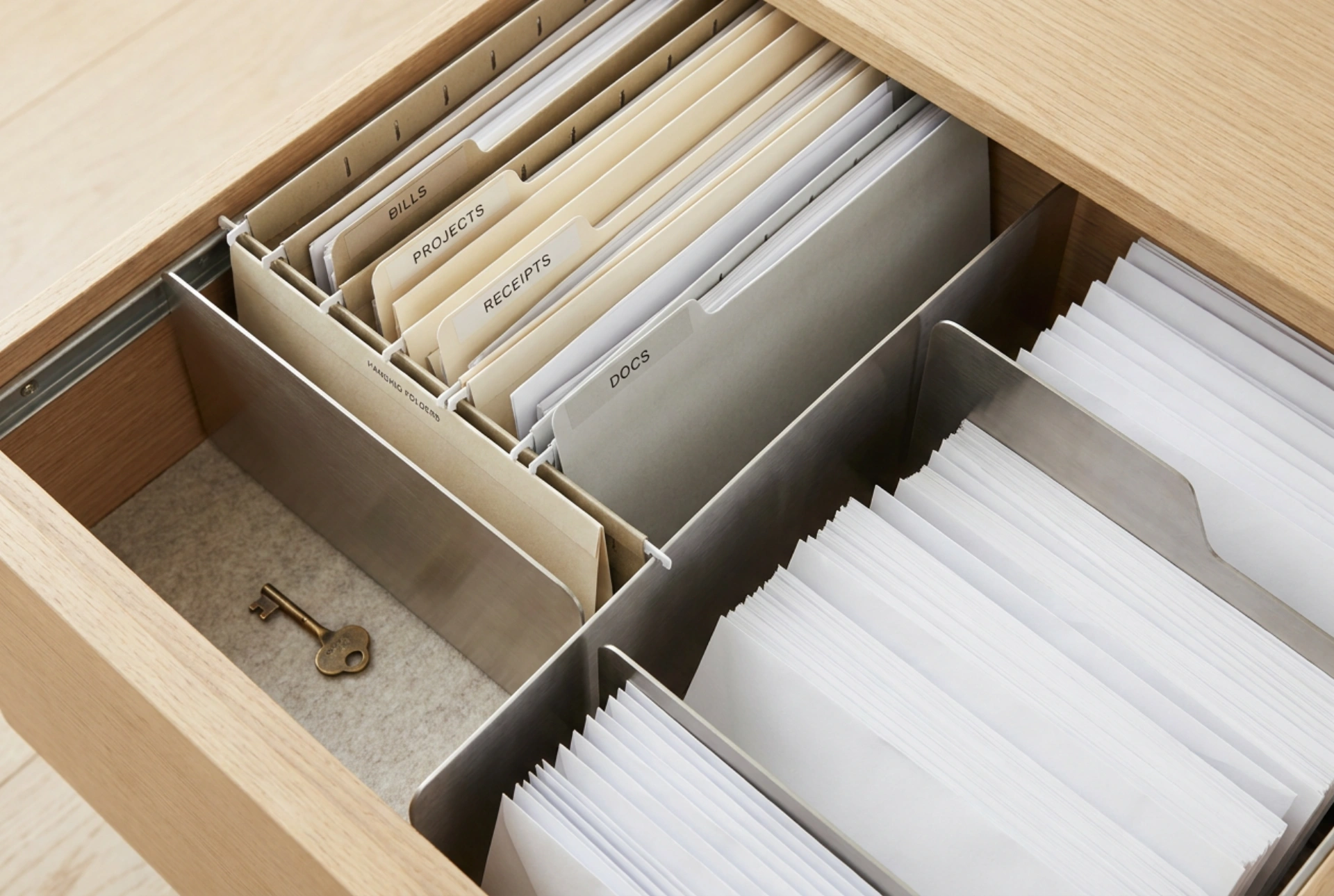 Como organizar documentos em armários de arquivo com chave