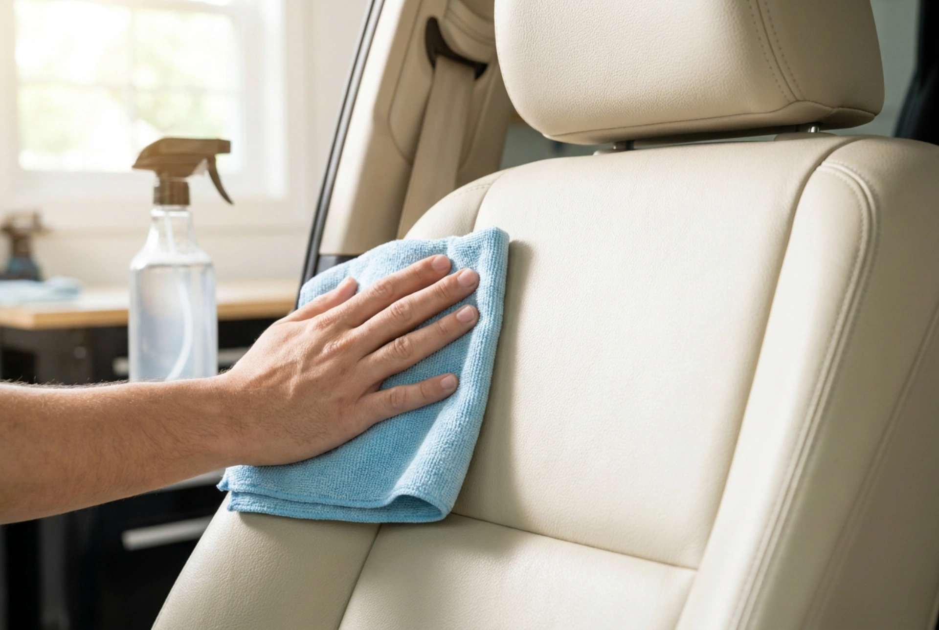 Como escolher o produto de limpeza de couro para estofos claros de automóveis