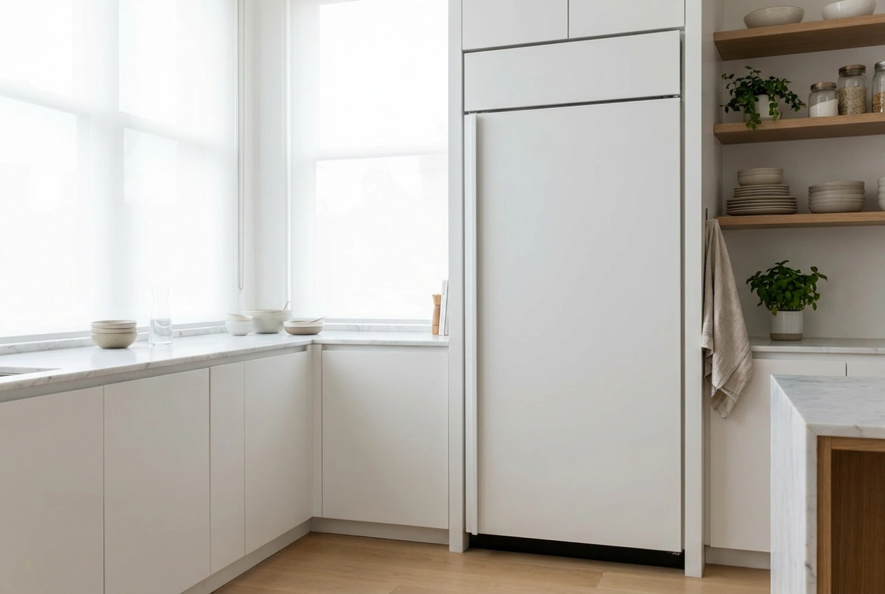 Como planejar a cozinha para uma geladeira dupla com máquina de gelo
