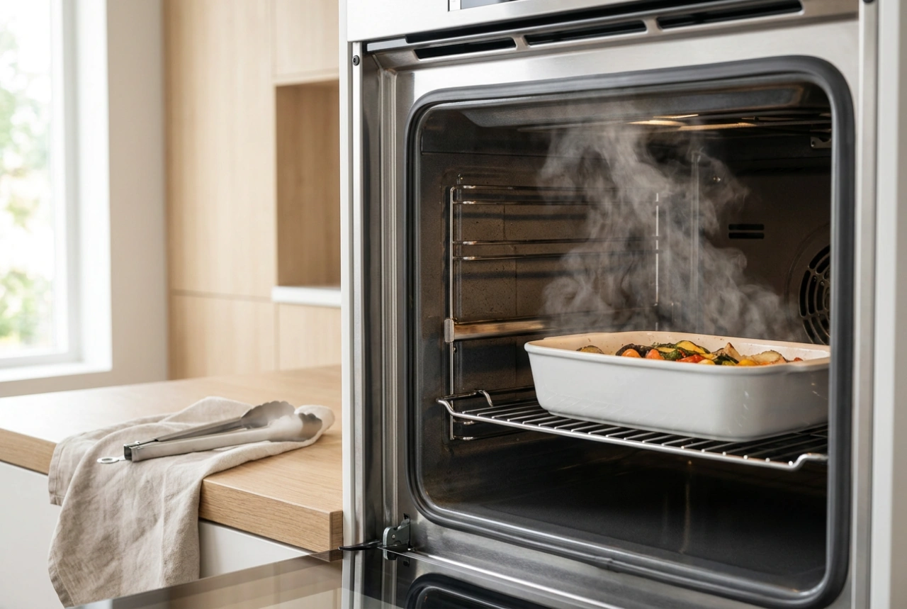 Como usar a função de vapor no forno sem excesso de humidade