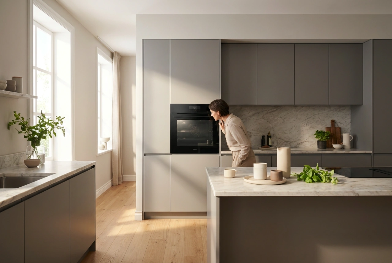 Como planear a altura do forno de encastrar na cozinha